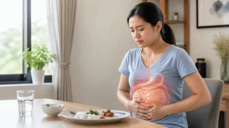 Seseorang mengalami kembung perut selepas mengambil hidangan yang kecil