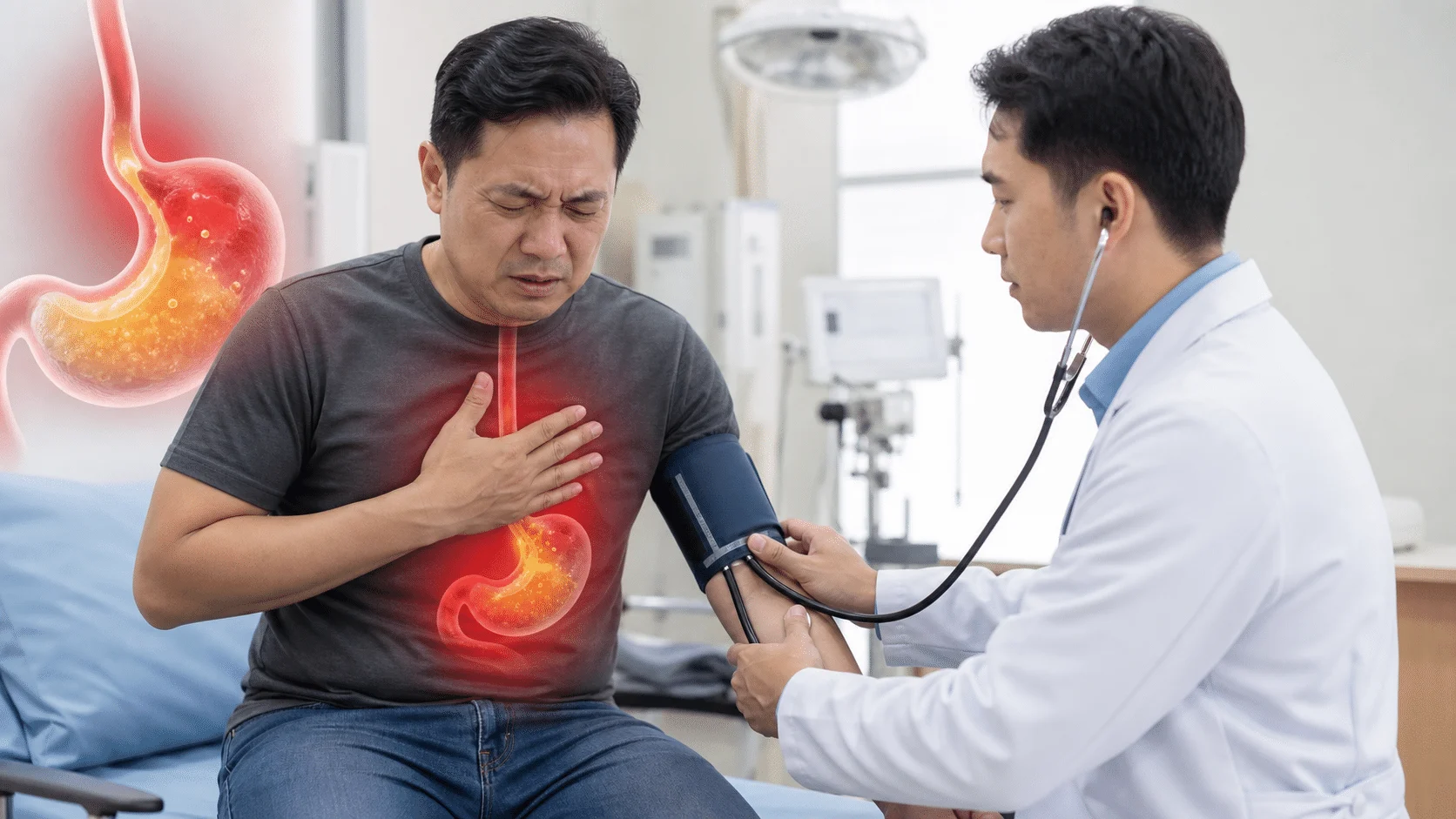 Pesakit dengan simptom gastrik dan GERD dinilai segera oleh doktor