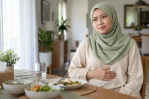 Wanita Malaysia mengalami rasa tidak selesa pada bahagian atas perut selepas makan