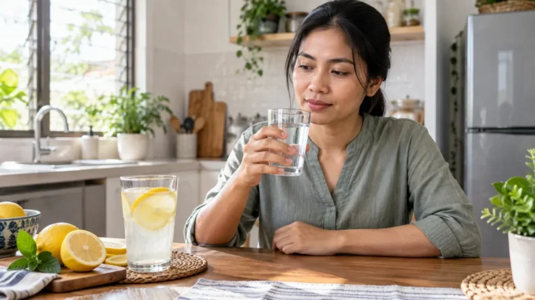 Wanita memilih air kosong berbanding jus lemon ketika menguruskan perut sensitif